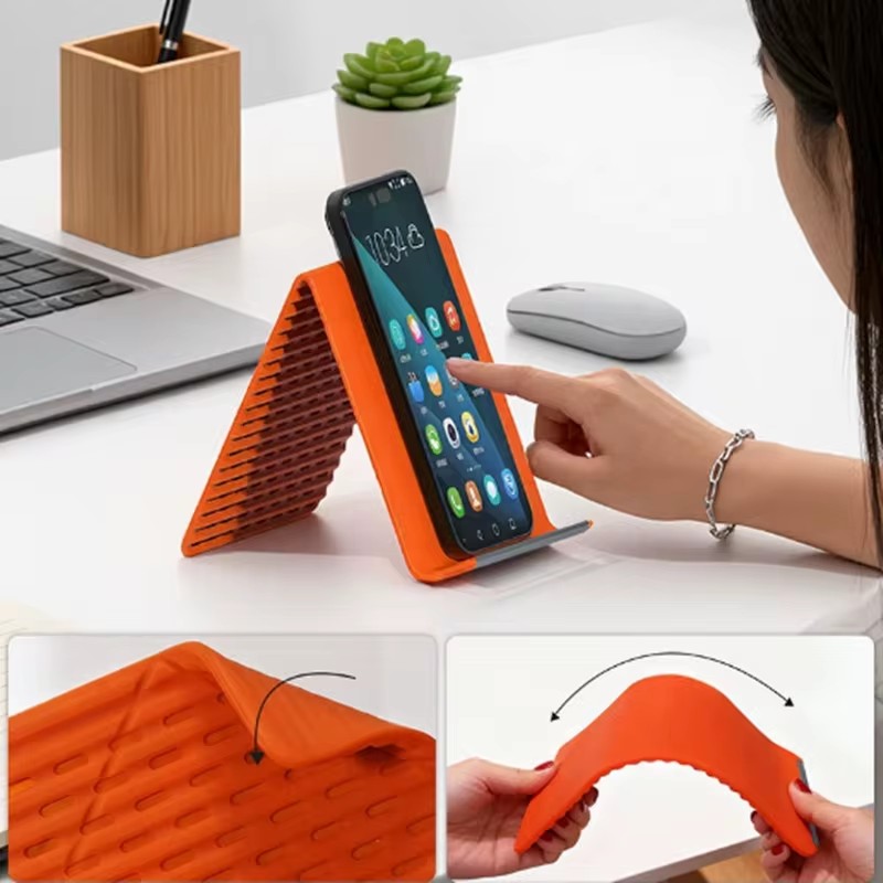Laptop Office Accessories - Flexibele opvouwbare siliconen telefoonhouder, draagbare verstelbare